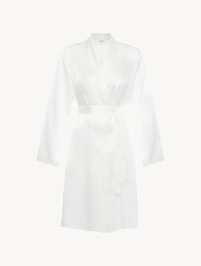Women Robes La Perla White Silk Short Robe
