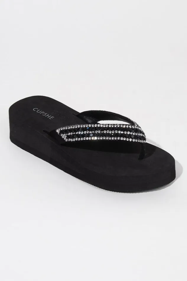 Women Sandals Cupshe Amaretto Black Open Toe Flat Sandals Black