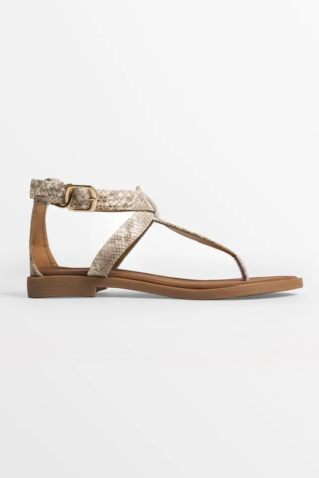 Women Sandals Cupshe Baja Open Toe Thong Strap Sandals Beige