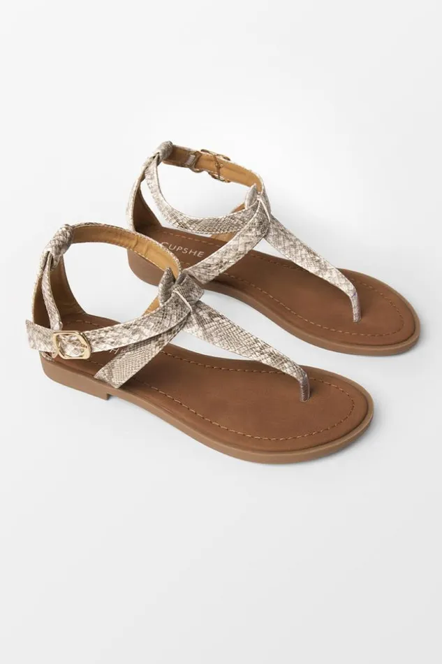 Women Sandals Cupshe Baja Open Toe Thong Strap Sandals Beige