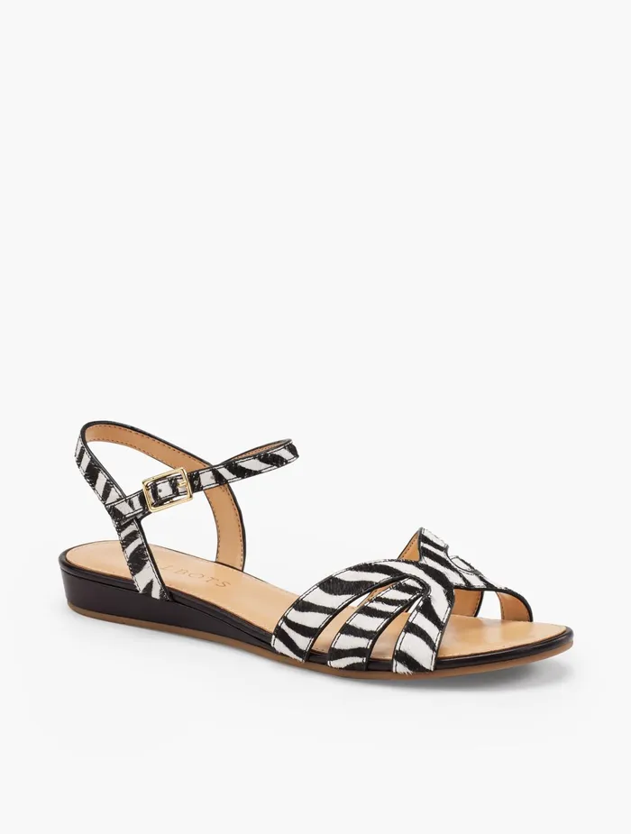 Women Sandals Talbots Daisy Micro Wedge Sandals Blackwhite