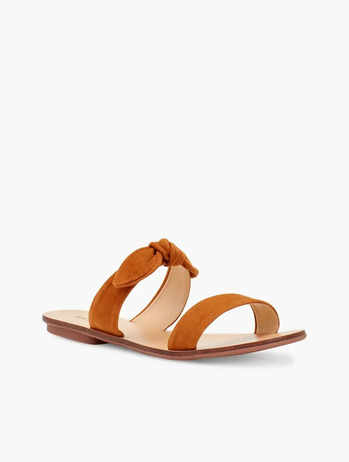 Women Sandals Talbots Hannah Knotted Slides Red Pop