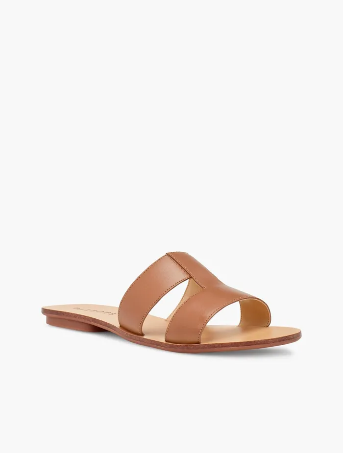 Women Sandals Talbots Hannah Vachetta Leather Slides Aqua Splash