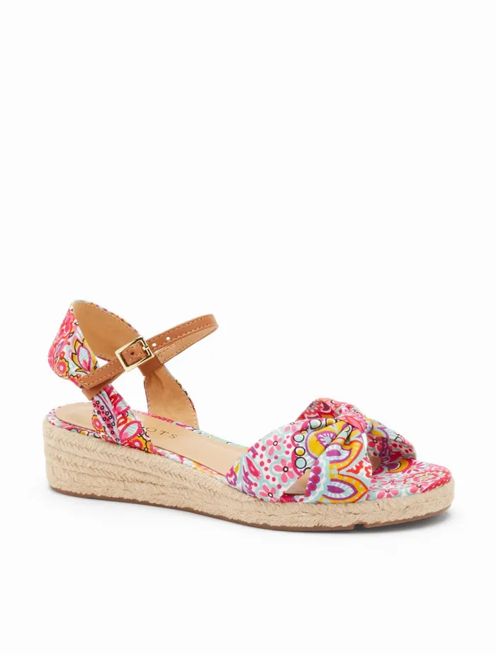 Women Sandals Talbots Pamela Twist Espadrille Wedges Dreamy Paisley