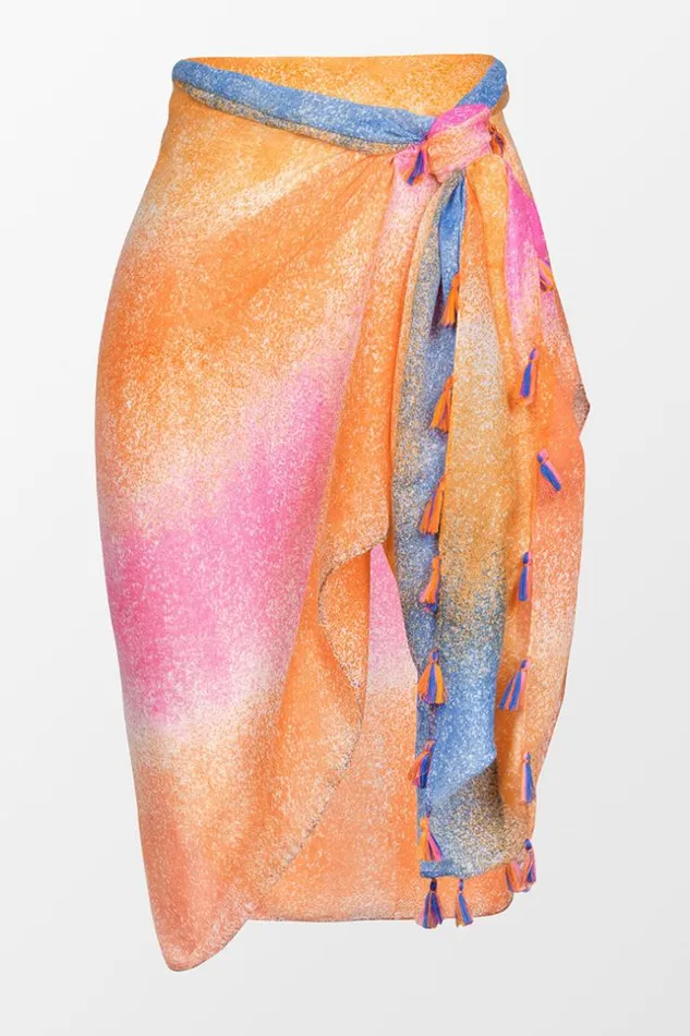 Women Sarong and Skirts Cupshe Laguna Beach Ombre Print Tie Waist Sarong Multicolor