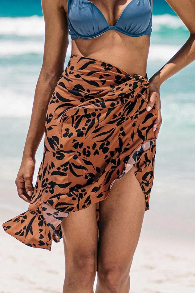 Women Sarong and Skirts Cupshe Wild At Heart Ruffled Sarong Multicolor