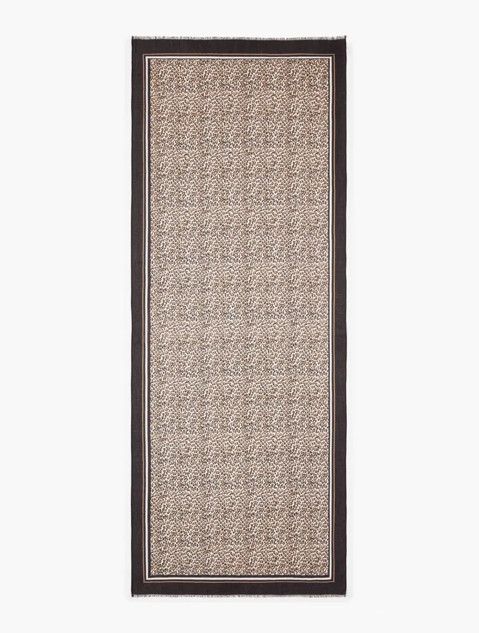 Women Scarves Talbots Animal Print Oblong Scarf Ivory Multi