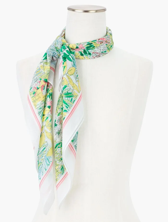 Women Scarves Talbots Glasshouse Garden Square Scarf Ivory Multi
