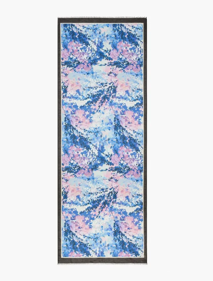 Women Scarves Talbots Leafy Garden Oblong Scarf Biscayne Blue Multi