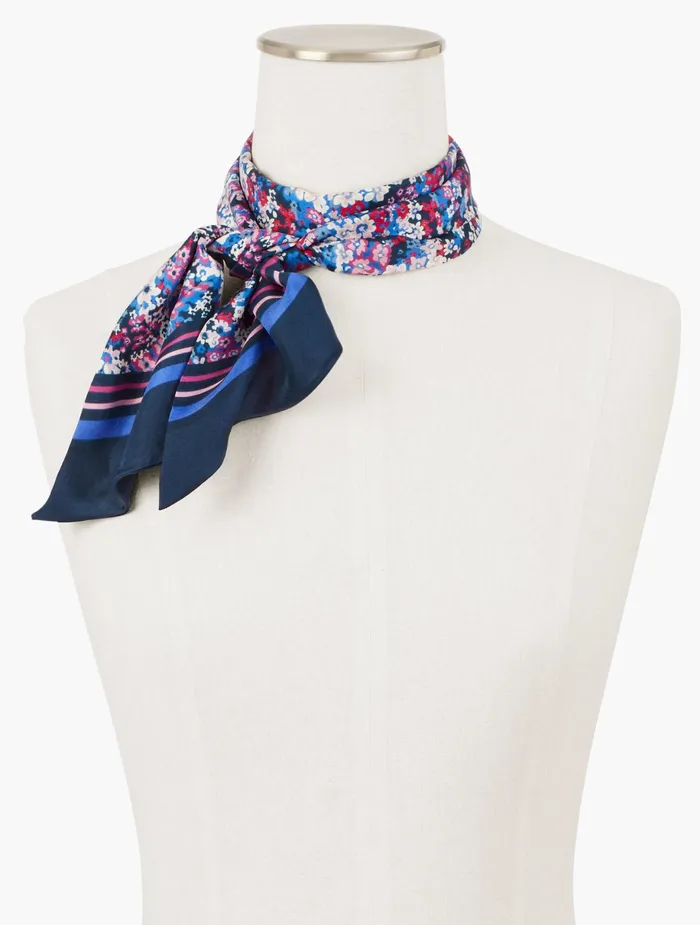 Women Scarves Talbots Silk Ditsy Floral Rectangle Scarf Ivory Multi