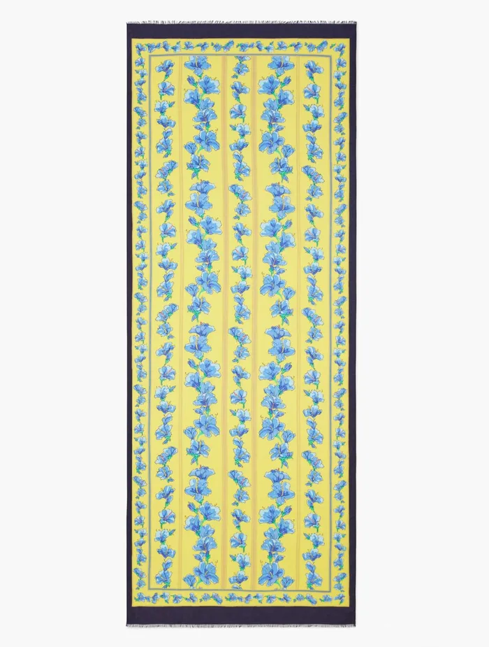 Women Scarves Talbots Skipping Floral Oblong Scarf Citrus Honey Multi