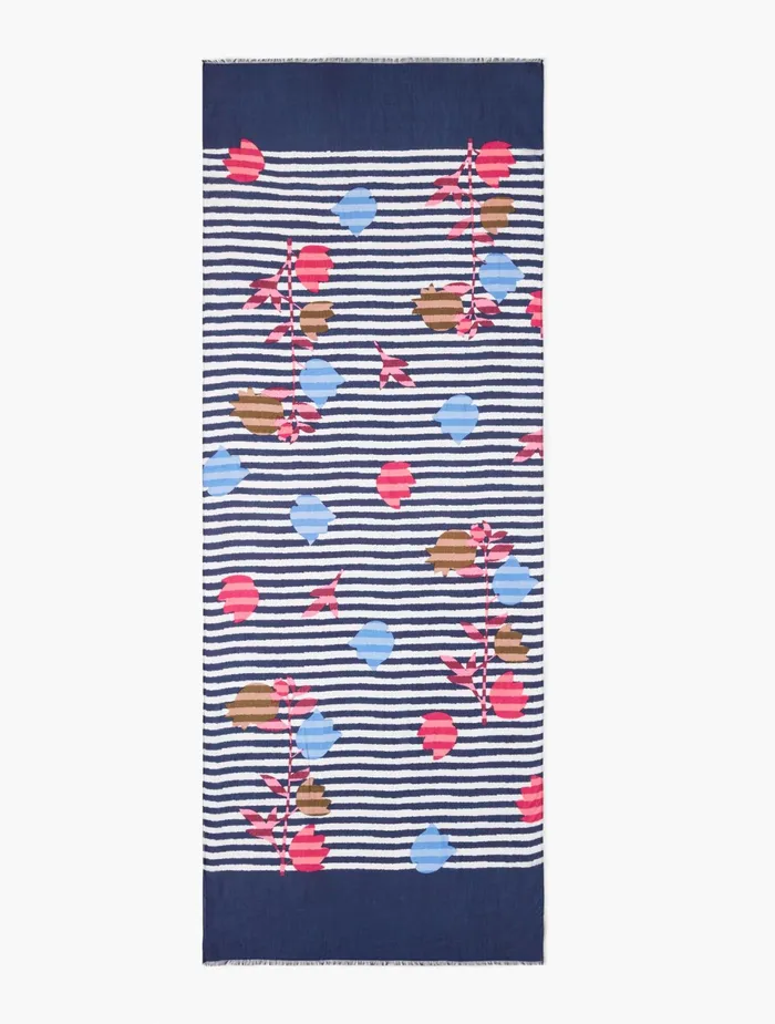 Women Scarves Talbots Springtime Floral Oblong Scarf India Ink Multi