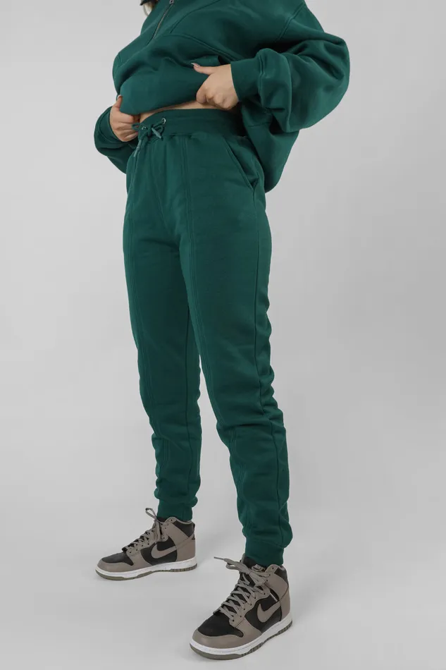 Women Seam Front 90s Joggers Forest Green Kaiia Green Public Desire Jogger and Leggings