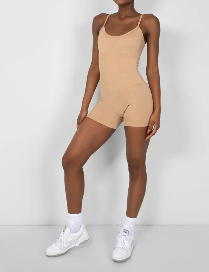 Women Seamless Unitard Playsuit Camel Brown Public Desire Jumpsuits and Playsuits Women Seamless Unitard Playsuit Camel Brown Public Desire Jumpsuits and Playsuits