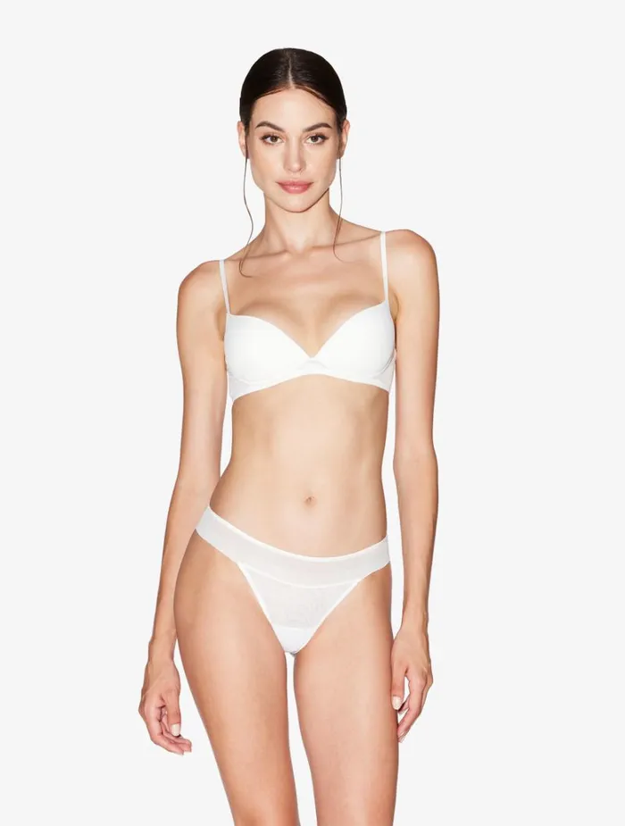 Women Shapewear La Perla Brazilian Briefs In Offwhite Stretch Tulle