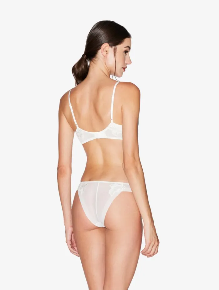 Women Shapewear La Perla Brazilian Briefs In Offwhite Stretch Tulle