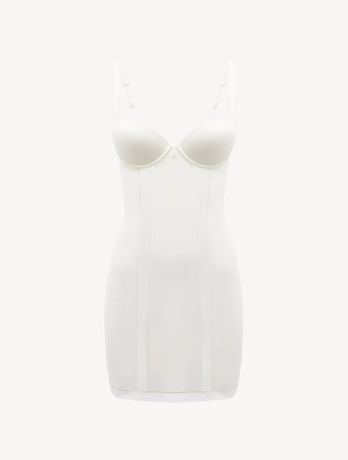 Women Shapewear La Perla Slip Dress In Offwhite Stretch Tulle