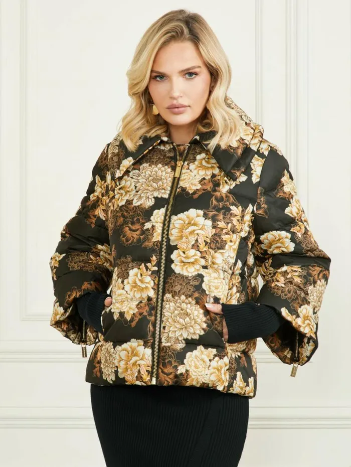 Women Sharon Puffer Jacket After Dark Floral Print Marciano Jackets