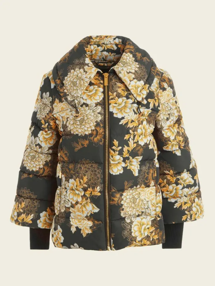 Women Sharon Puffer Jacket After Dark Floral Print Marciano Jackets Women Sharon Puffer Jacket After Dark Floral Print Marciano Jackets