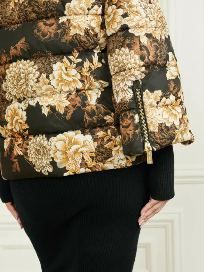 Women Sharon Puffer Jacket After Dark Floral Print Marciano Jackets Women Sharon Puffer Jacket After Dark Floral Print Marciano Jackets