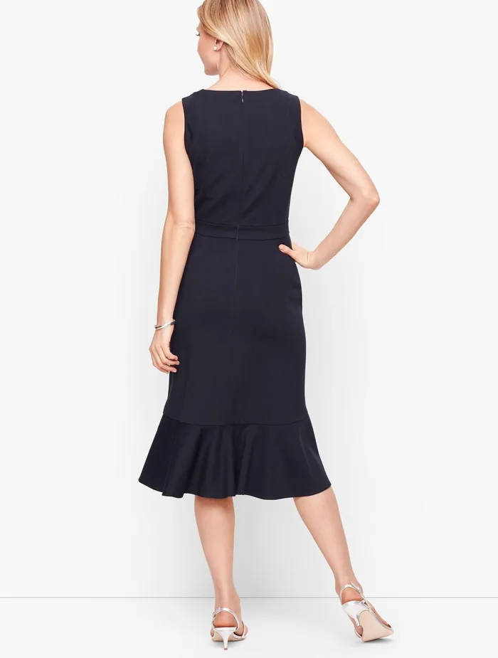 Women Sheath And Shift Talbots Ponte Flounce Hem Wrap Dress