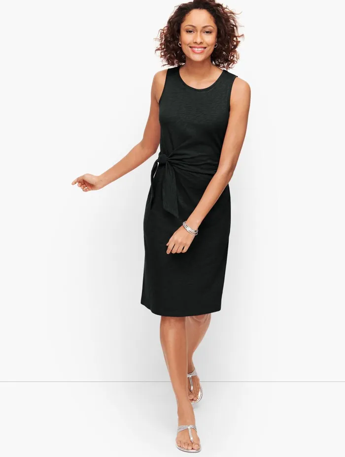 Women Sheath And Shift Talbots Side Tie Shift Dress Black