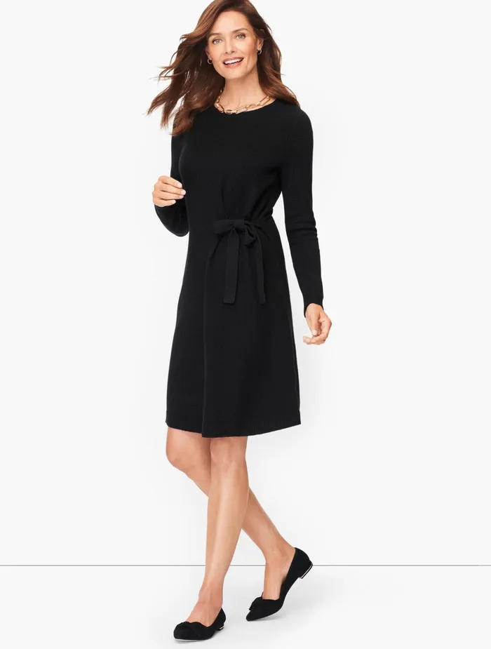 Women Sheath And Shift Talbots Side Tie Shimmer Shift Dress Black