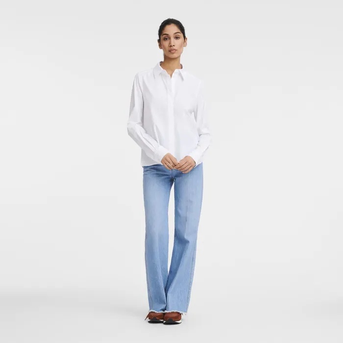 Women Shirt White Longchamp Tops and Blouses