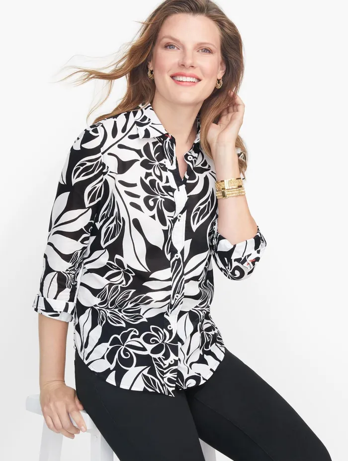 Women Shirts Talbots Classic Cotton Shirt
