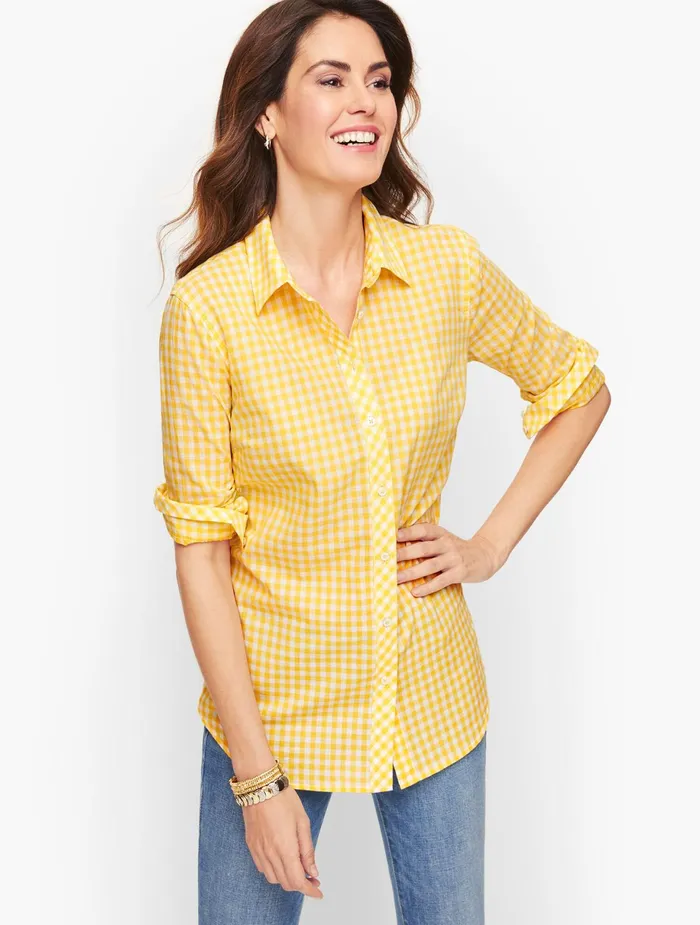 Women Shirts Talbots Classic Cotton Shirt Whitesunshine