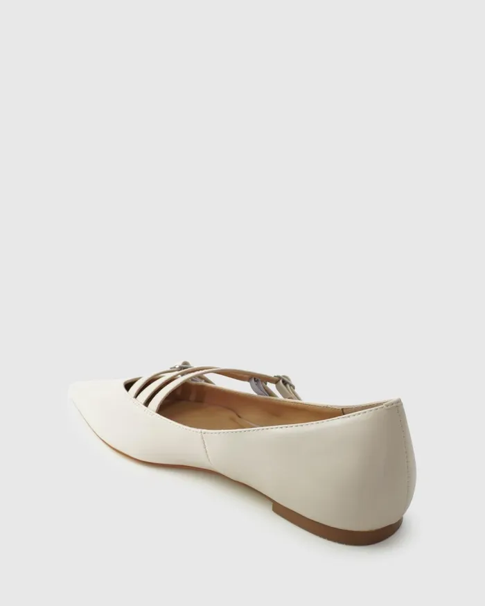 Women Shoes Belle and Bloom Begin Again Buckled Flat 8211 Beige