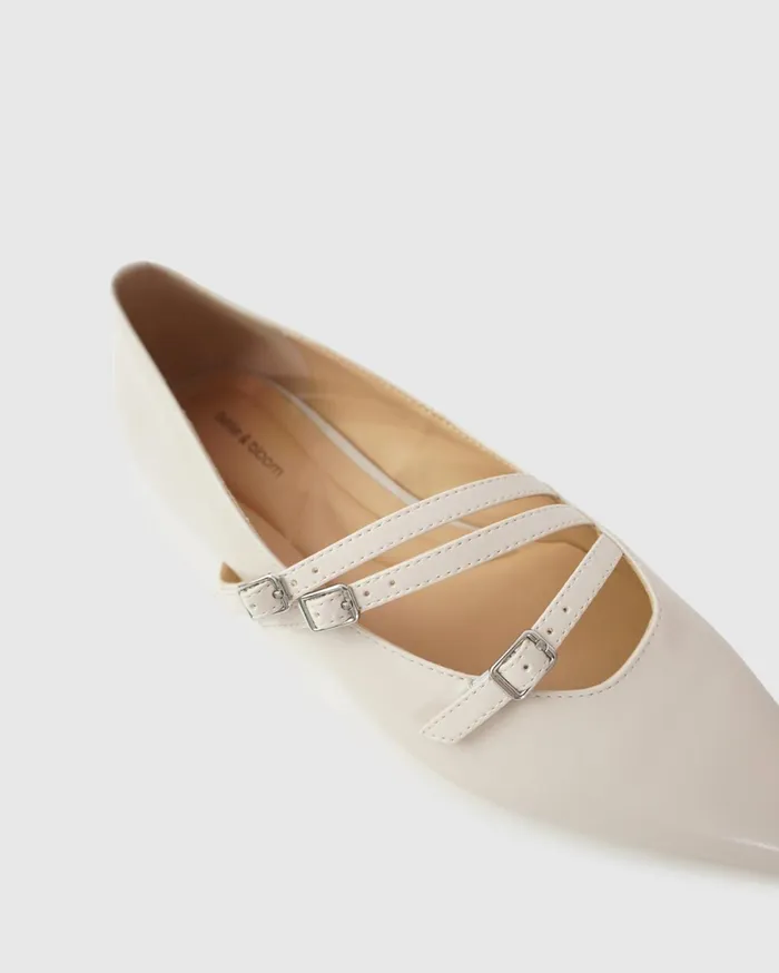 Women Shoes Belle and Bloom Begin Again Buckled Flat 8211 Beige