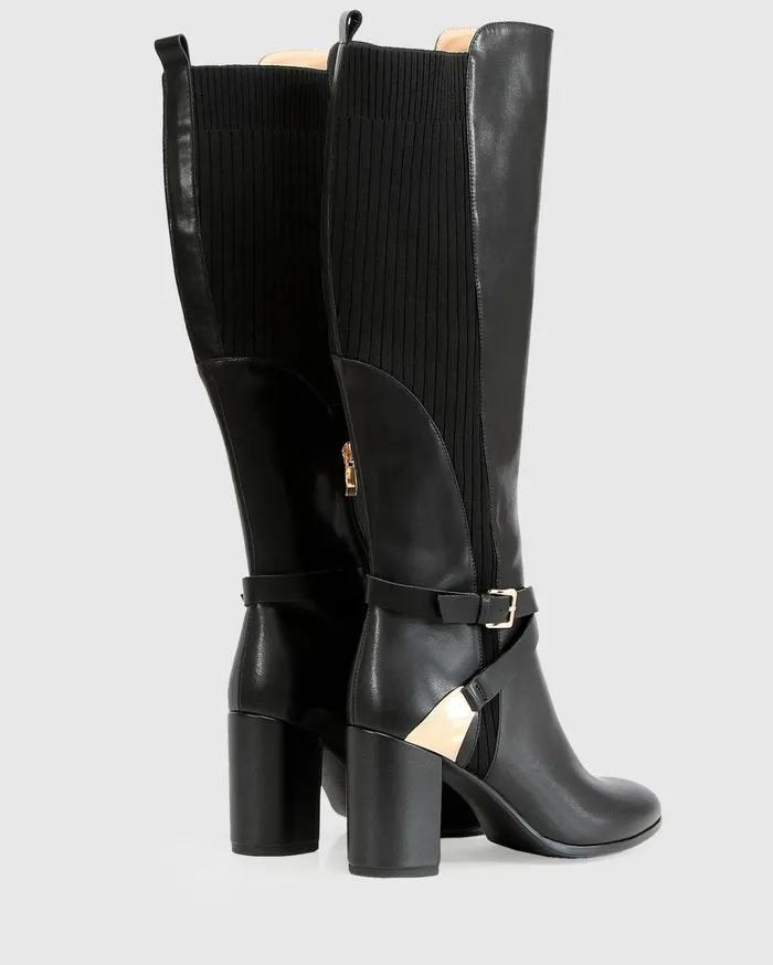 Women Shoes Belle and Bloom Breton Knee High Boot 8211 Black
