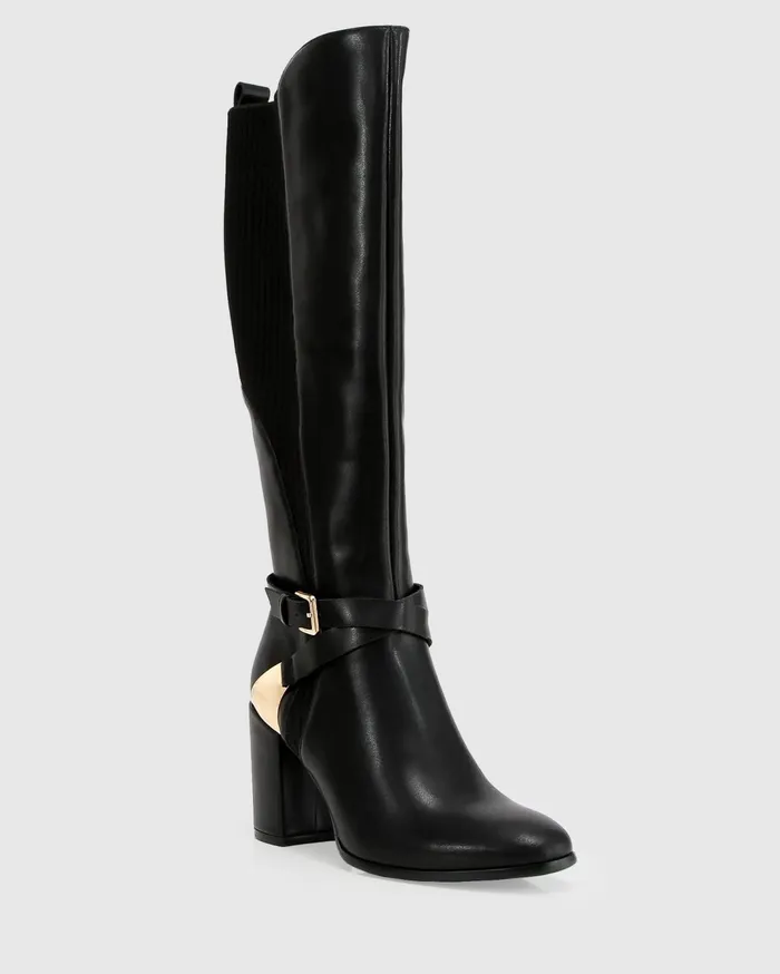 Women Shoes Belle and Bloom Breton Knee High Boot 8211 Black
