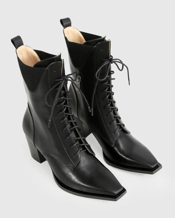 Women Shoes Belle and Bloom Jumping Ship Laced Boot 8211 Black