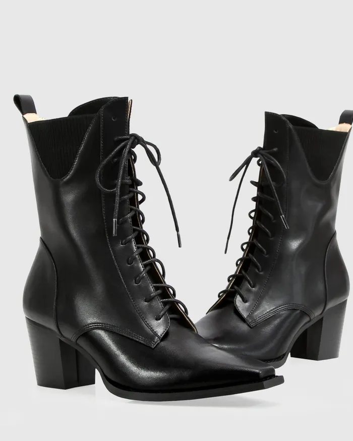 Women Shoes Belle and Bloom Jumping Ship Laced Boot 8211 Black