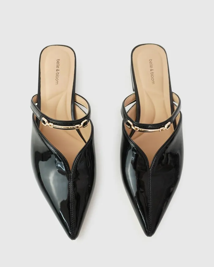 Women Shoes Belle and Bloom Magic Hour Ballet Slide 8211 Black Patent