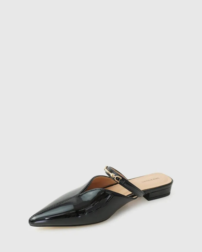 Women Shoes Belle and Bloom Magic Hour Ballet Slide 8211 Black Patent