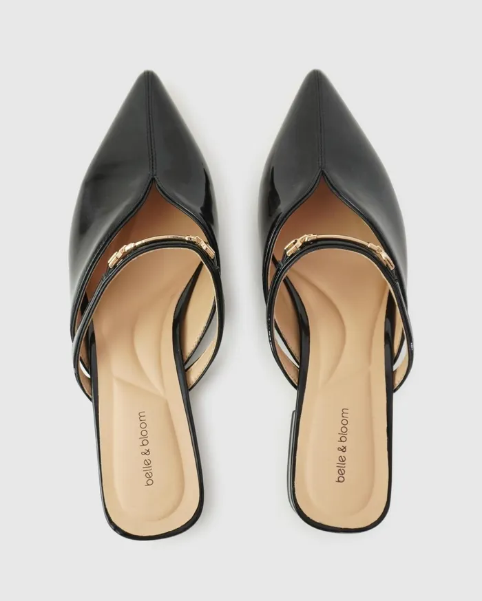 Women Shoes Belle and Bloom Magic Hour Ballet Slide 8211 Black Patent