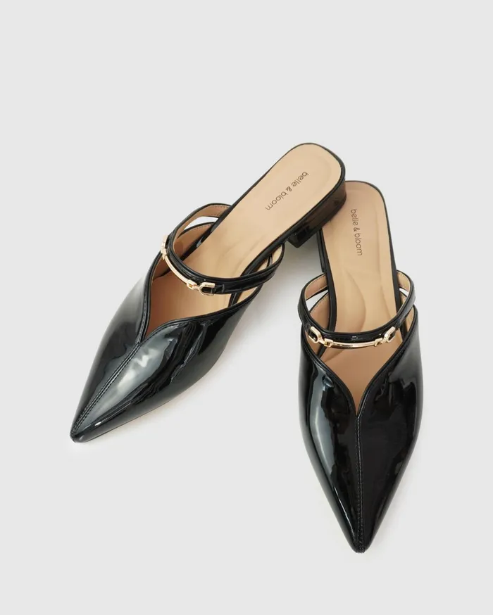 Women Shoes Belle and Bloom Magic Hour Ballet Slide 8211 Black Patent