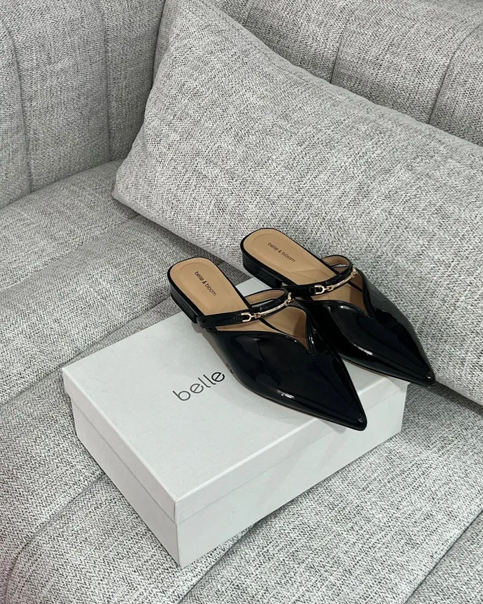 Women Shoes Belle and Bloom Magic Hour Ballet Slide 8211 Black Patent