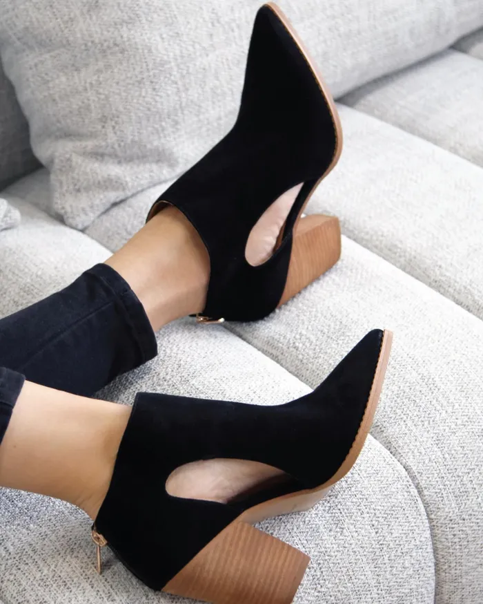 Women Shoes Belle and Bloom Midnight Special Suede Ankle Boot 8211 Black