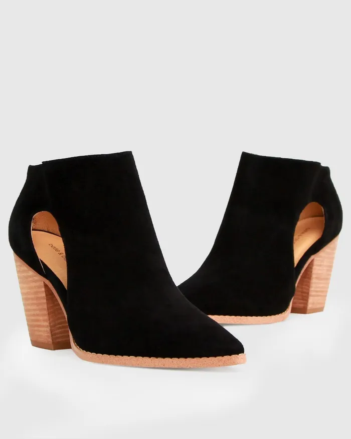 Women Shoes Belle and Bloom Midnight Special Suede Ankle Boot 8211 Black
