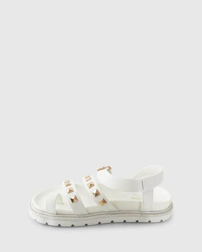 Women Shoes Belle and Bloom Morning Mood Chunky Stud Sandal 8211 Cream