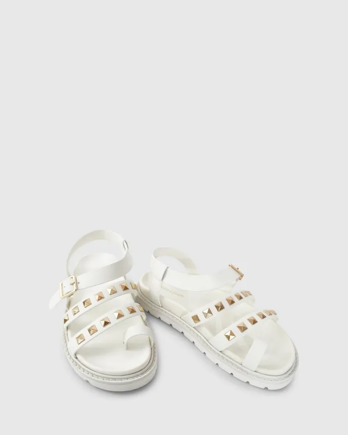 Women Shoes Belle and Bloom Morning Mood Chunky Stud Sandal 8211 Cream