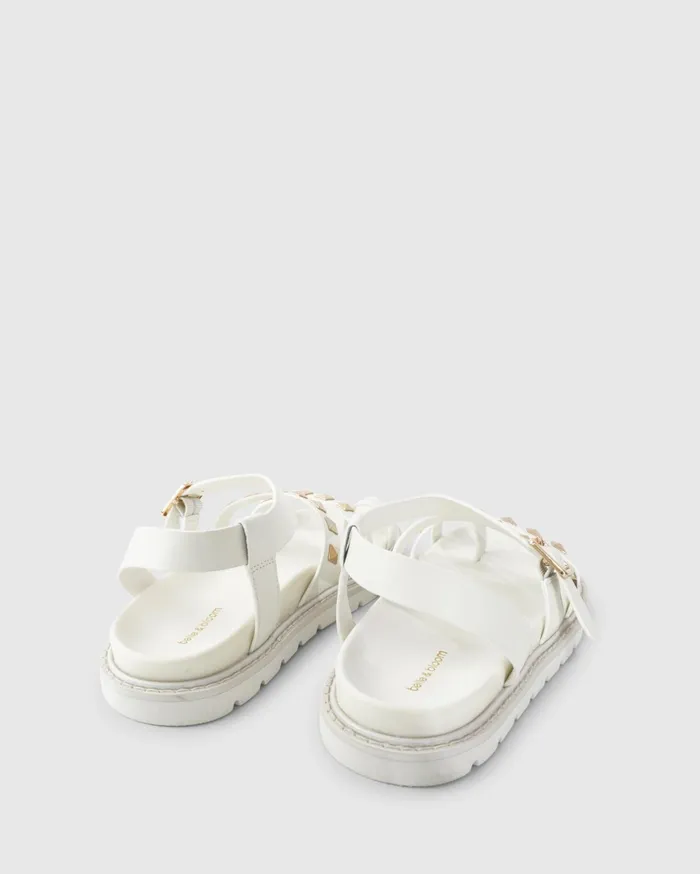 Women Shoes Belle and Bloom Morning Mood Chunky Stud Sandal 8211 Cream