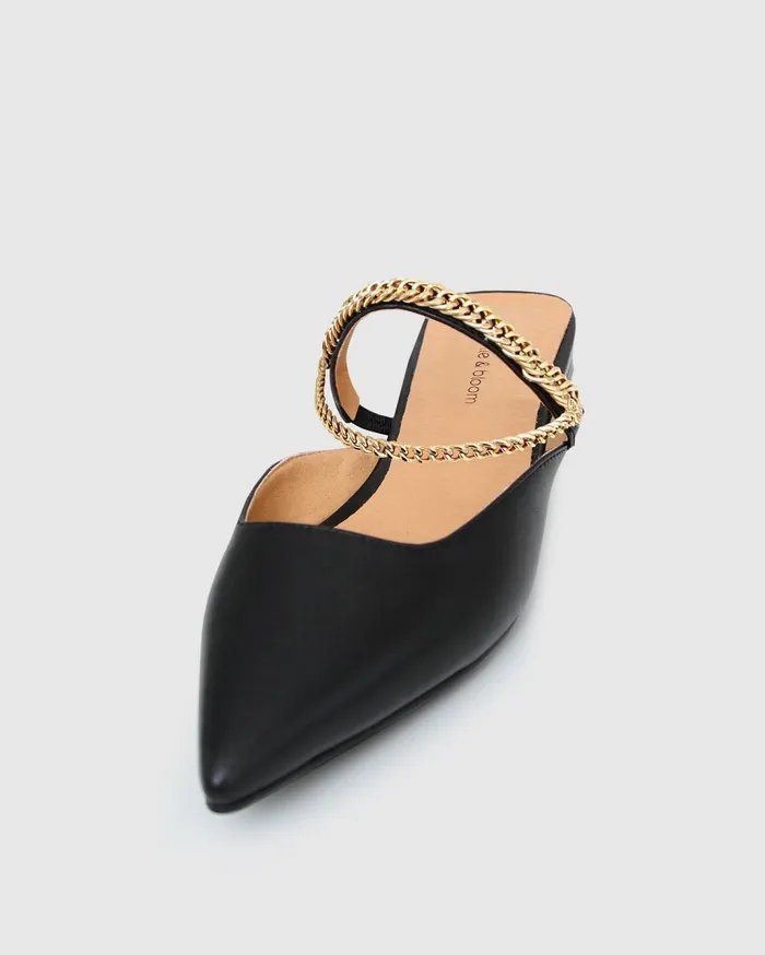 Women Shoes Belle and Bloom On The Go Leather Flat 8211 Black