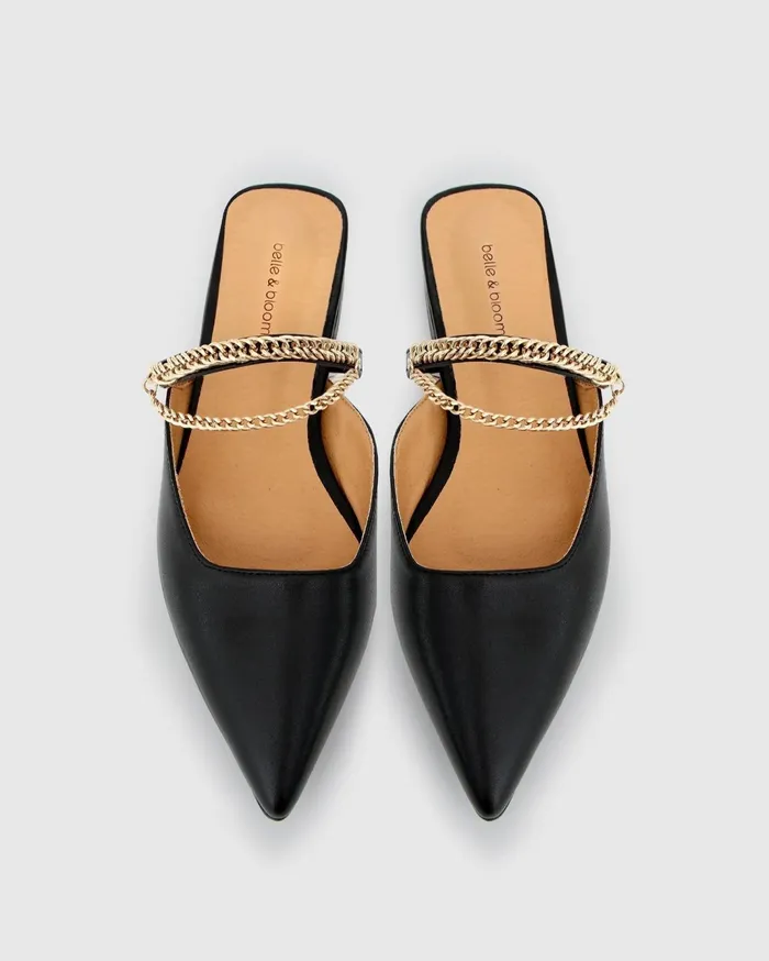 Women Shoes Belle and Bloom On The Go Leather Flat 8211 Black