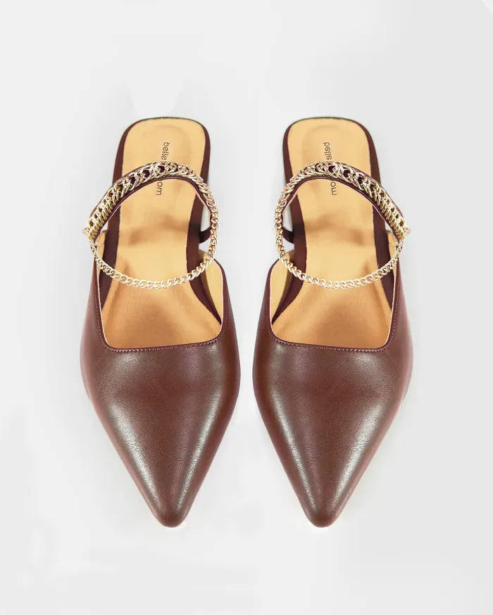 Women Shoes Belle and Bloom On The Go Leather Flat 8211 Chocolate