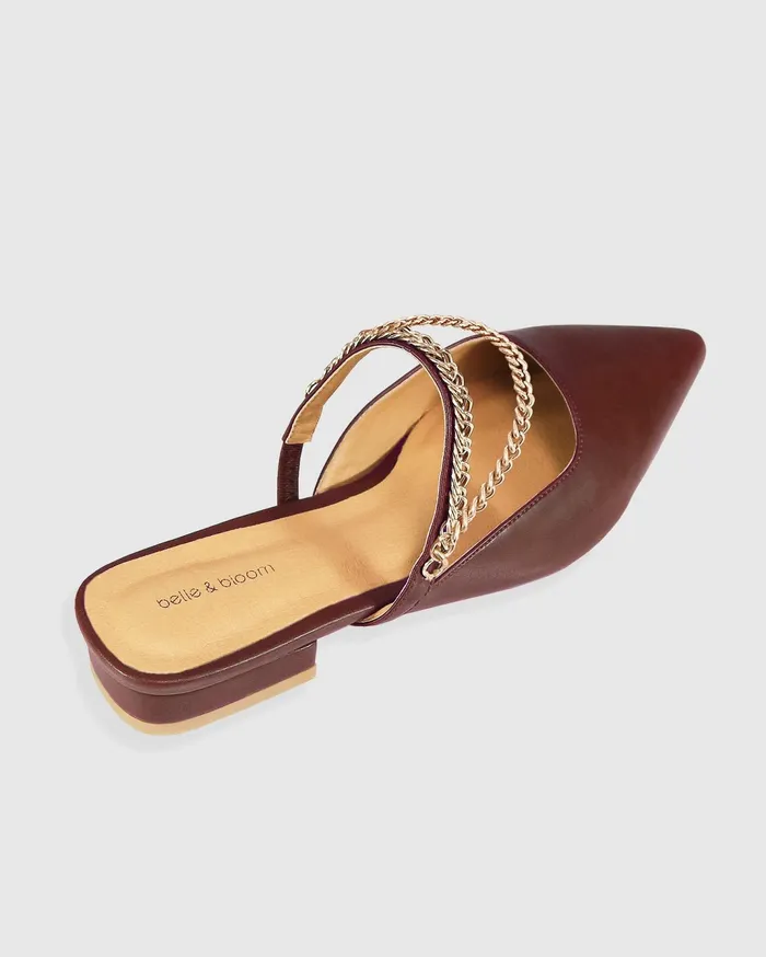 Women Shoes Belle and Bloom On The Go Leather Flat 8211 Chocolate